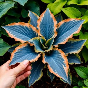 Хоста Океан Вью купить по цене от 960р. в интернет-магазине «Посадика» с доставкой почтой в в Северобайкальске и по всей России – [изображение №1].